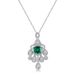 S925 Silver Cultured Emerald Pendant Female Retro Light Luxury Pendant Necklace_ipsvogv.com