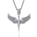 Full Diamond Goddess Spreading Wings, Three-dimensional Feathers, Fallen Angel Pendant, Rap Hip-hop Trend, Male_ipsvogv.com