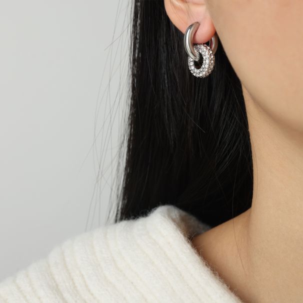 Women's Jewelry High End Light Luxury Personality Fashion Retro Titanium Steel Gold Plated Diamond Round Versatile Earrings Jewelry_ipsvogv.com