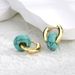 Drop Earrings Retro Popular Synthetic Turquoise Earrings For Women Multi Color Stone Temperament Hong Kong Style Hoop Earrings_ipsvogv.com