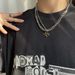 Wid W Letter Cuba Collar Double Layered Layered Necklace Wome's Tredy Istagram Hip Hop T-shirt Chai Accessories_ipsvogv.com