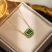 New Kratos Swiss Green Topaz Pendant Women's Plating Inlaid Stone Colorful Necklace_ipsvogv.com