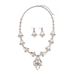 Light luxury style diamond-encrusted water drop stud earrings sweater chain 2-piece set, personalized temperament high-end necklace_ipsvogv.com