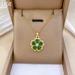 Steel 【 Titanium 】 Five Leaf Flower Green Light Luxury Temperament Gorgeous Full Diamond Necklace Women's Versatile 【 】_ipsvogv.com