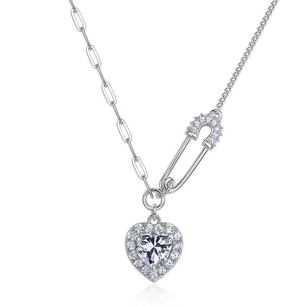 Personality needle cultivation ruby love light luxury necklace female niche temperament cold style clavicle chain_ipsvogv.com