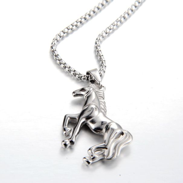 Men's Jewelry Immediate Success The Horse Pendant Necklace Leisure Fashion Chain Titanium Steel Jewelry_ipsvogv.com