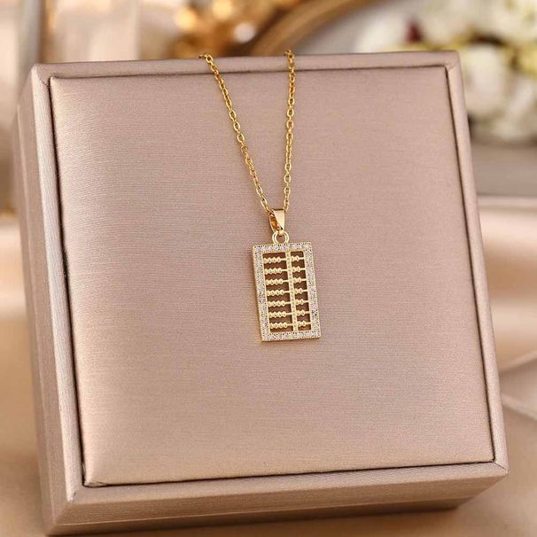 New Micro Inlaid Diamond Abacus Pendant Necklace For Women With Trendy Personality, Light Luxury, Internet Celebrity_ipsvogv.com