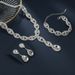 Twist Long Earrings Necklace Set Light Luxury Temperament Crystal Pendant Two-Piece Wholesale_ipsvogv.com
