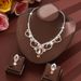 Women’s Jewelry Set Fashion Fashion Claw Chain Circle Rhinestone Necklace Earrings Set Evening Dress Clavicle Chain Necklace Female_ipsvogv.com