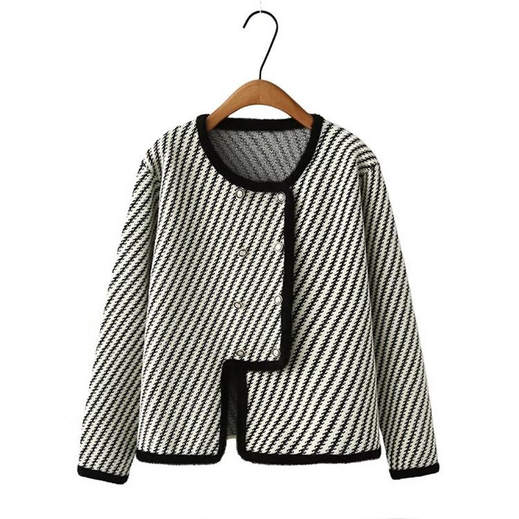 Women's Clothing large size women's tops fat MM fashion slim small fragrance style writing pattern irregular coat_ipsvogv.com