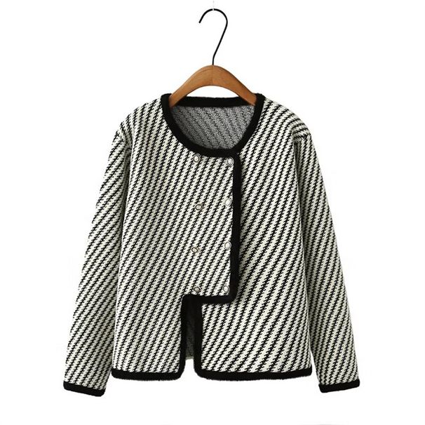Women's Clothing large size women's tops fat MM fashion slim small fragrance style writing pattern irregular coat_ipsvogv.com