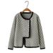 Women's Clothing large size women's tops fat MM fashion slim small fragrance style writing pattern irregular coat_ipsvogv.com