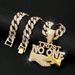 Hip Hop Letter TRUST NO ONE Shake Hands Alloy Pendant Men's Cuban Chain Personalized Fashion_ipsvogv.com