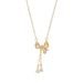 Tassel bow, zircon, small water droplets, titanium steel necklace, versatile for women, new trendy and niche design,_ipsvogv.com