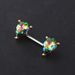 Stainless Steel Double Water Drop Ring Seven Color Water Drop Nails Earrings Puncture Jewelry_ipsvogv.com