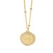 Sterg Sier Plated K Gold Zircon Inlaid Brand Irregular Round Necklace_ipsvogv.com