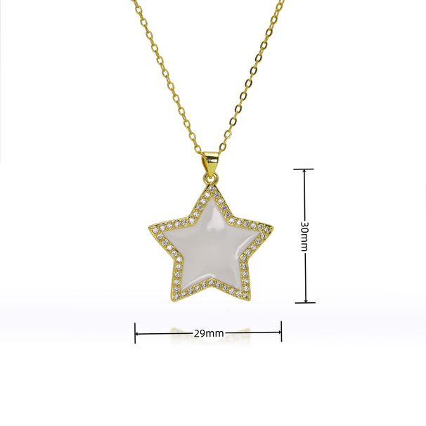 Gold Plated Sun & Moon Pendant Necklace - Copper Hollow Design, Micro Inlaid Zircon, Personalized Jewelry Gift For Women_ipsvogv.com