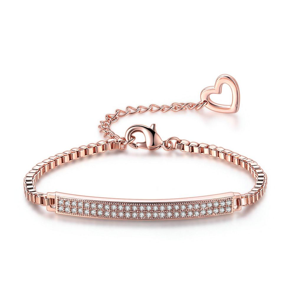 Unisex hot selling jewelry Korean simple style bracelet Micro inlaid zircon rose gold plated jewelry_ipsvogv.com