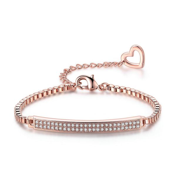 Unisex hot selling jewelry Korean simple style bracelet Micro inlaid zircon rose gold plated jewelry_ipsvogv.com