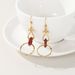 Women's Jewelry French Retro Gourd Titanium Steel Earrings High Grade Wine Red Geometric Circle Niche All Match Middle Aged Earring_ipsvogv.com