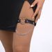 C0337 Diablo exaggerated leather heart rivet geometric Harajuku style chain leg loop female_ipsvogv.com