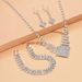 Diamond Jewelry Set - 3-Piece Block Necklace, Earrings & Bracelet For Women, Elegant & Versatile Everyday Wear_ipsvogv.com