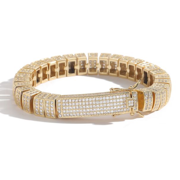 Men’s Jewelry Set Fashion New 10mm Bamboo Chain Hip Hop Bracelet Micro Inlaid Zircon Cuban Chain Personality Trend Brand Men's Clavicle Chain_ipsvogv.com