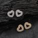 Women's Jewelry Hip Hop Heart Earrings Zircon Hollow Heart Shaped Earrings Ins High End Earrings_ipsvogv.com