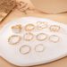 New Gold Combination Fashion Simple Fried Dough Twists Cross Irregular 10 Piece Set Ring_ipsvogv.com