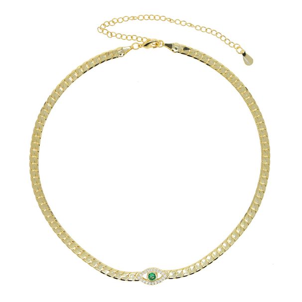 Women's Jewelry Exotic Snake Chain Choker Necklace With Blue Red Green Zircon Eye Pendant, Adjustable Length 32-42cm Ladies Choker Necklace_ipsvogv.com