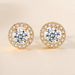 Sterling Silver Thread Earrings For Women Fashionable All Match Rose Gold Champagne 50 Points Moissanite Round Earrings_ipsvogv.com