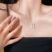 Silver Ribbon Bow Pendant Necklace Light Luxury Niche Design Sense Clavicle Women High-end Neck Chain Accessory_ipsvogv.com