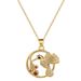 【 】 Circular Woodpecker Light Luxury Charm Gorgeous Full Diamod Necklace Wome's Versatile Clavicle Titaium Steel_ipsvogv.com