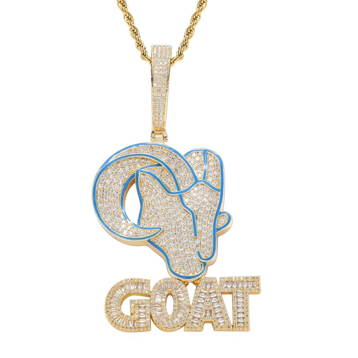Pendants & Charms Hip Hop Goat Pendant Personalized Animal Trendsetter GOAT Letter Micro Inlaid Zircon Men's Hip Hop Pendant_ipsvogv.com