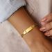 Women's And Children's Curved Stainless Steel Gold Bracelets Fashionable And Personalized Engraved Jewelry_ipsvogv.com