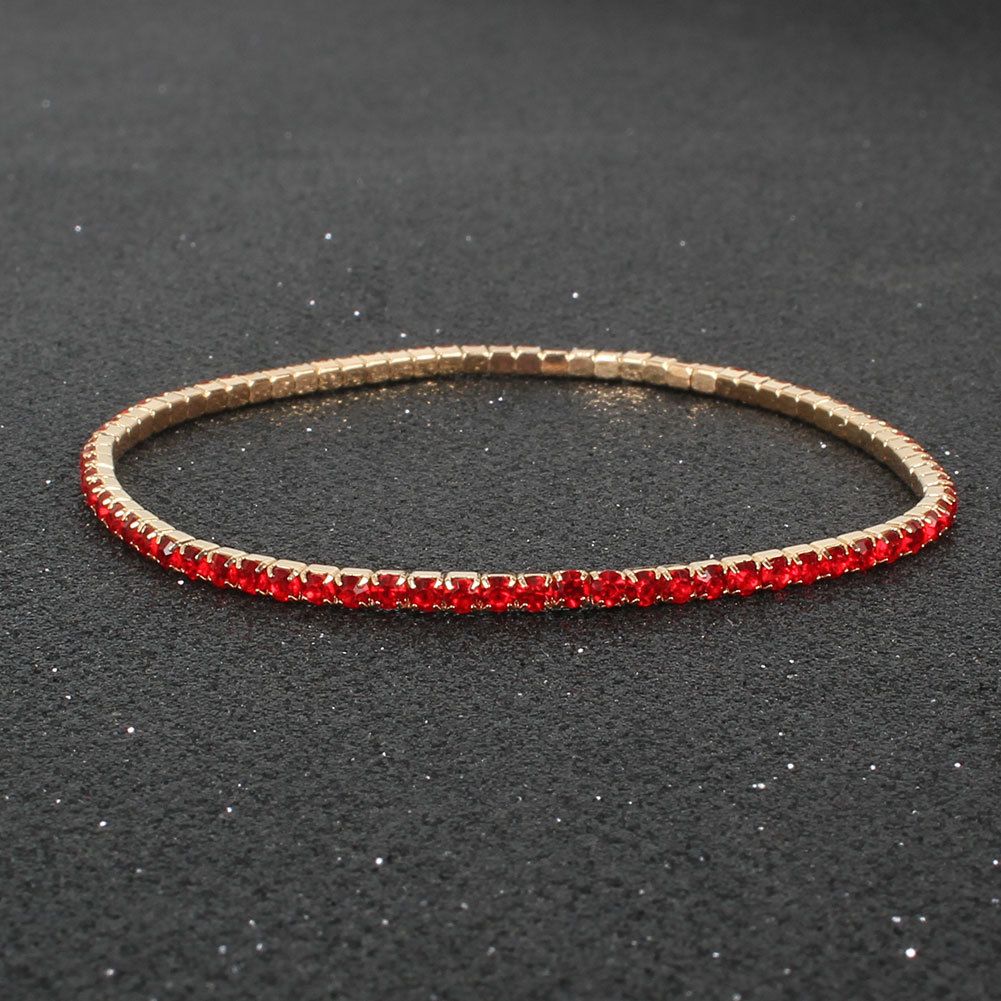 Multicolor Rhinestone Elastic Shiny Simple Bracelet Jewelry for Women F7310_ipsvogv.com