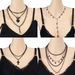 Jewelry Geometry Multilayer Chain Cross Neckchain Instagram Style Minimalist Fashion Five Pointed Star Necklace_ipsvogv.com