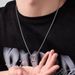 New double ring bamboo pendant trend necklace high end men's niche sweater chain clavicle chain national trend ins style_ipsvogv.com