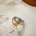 Unisex Geometric Rings, Fashionable Zircon Retro Temperament Plain Ring Rings Real Gold Plated Trendy Jewelry_ipsvogv.com