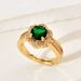 Ins Japanese Korean niche versatile plain women's inlaid emerald zircon ring, simple and fashionable index finger ring_ipsvogv.com