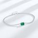 Simple S925 silver retro bracelet for women inlaid cultivated emerald jewelry_ipsvogv.com