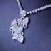 Hip Hop Full Diamond Butterfly Necklace Set Three Small Butterflies Set with Diamond Clavicle Chain Two-piece Set_ipsvogv.com