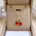 【 Titanium Steel 】 Fruit Red Cherry Light Luxury Temperament Gorgeous Full Diamond Necklace Women's Versatile Collarbone_ipsvogv.com