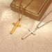Stainless Steel Fried Dough Twists Snake Bone Cuba Chain Double Cross Pendant Jewelry Titanium Necklace_ipsvogv.com