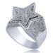 Five Pointed Star Three Dimensional Ring New Upgraded White Copper Hip Hop Trendy Brand Ring Accessories_ipsvogv.com