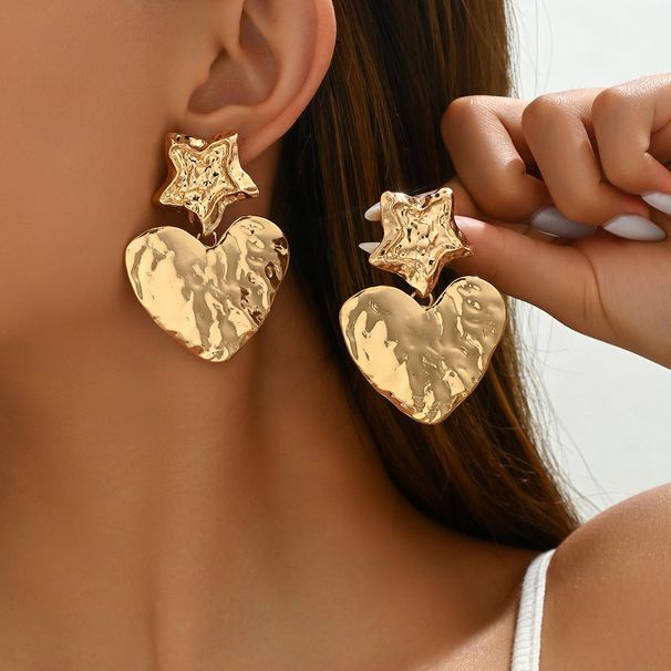 2024 New Style Women's Love Earrings Simple Small Fragrant Star Design Earnail Wrinkle Earaccessory_ipsvogv.com