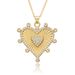 New Simple Hollow Love Clavicle Chain Peach Heart Necklace Female Copper Plated Real Gold Zircon Necklace_ipsvogv.com