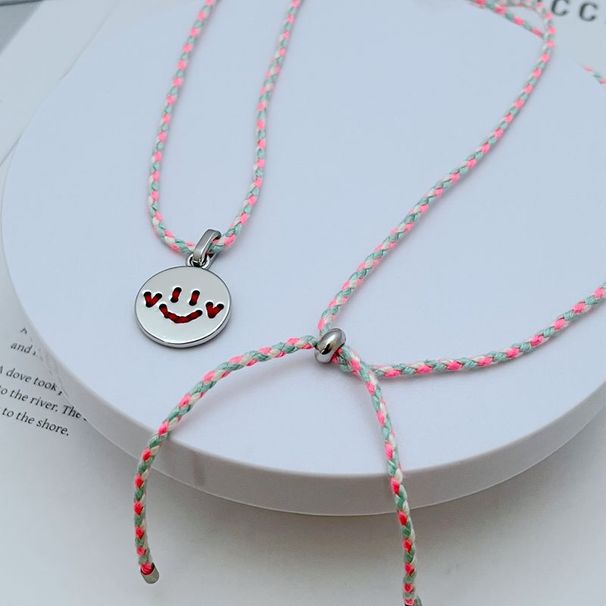 New Fashion, Light Luxury, Simple Commuting Temperament, Dopamine Braided Rope, Geometric Smiling Face, Fun Collarbone_ipsvogv.com