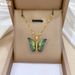 【 】 Colorful Butterfly Personalized Fashion Light Luxury Temperament Gorgeous Full Diamond Necklace Women's Versatile_ipsvogv.com