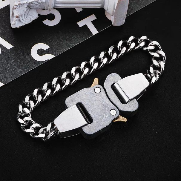 Jewelry High Street Functional Style Double Layer Cuban Chain Men And Women Titanium Steel Short Retro Necklace Bracelet_ipsvogv.com